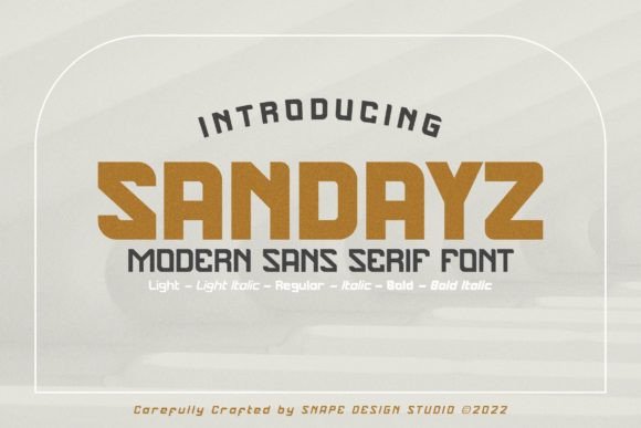 Sandayz Font for Modern Craft Designs